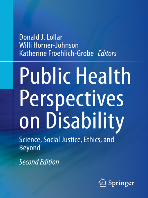 Title details for Public Health Perspectives on Disability by Donald J. Lollar - Available